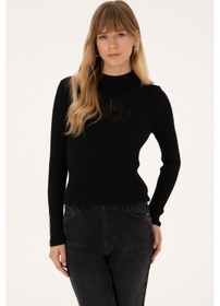 Resim U.S. Polo Assn. Kadın Siyah Yarım Balıkçı Yaka Kazak 50310051-VR046 