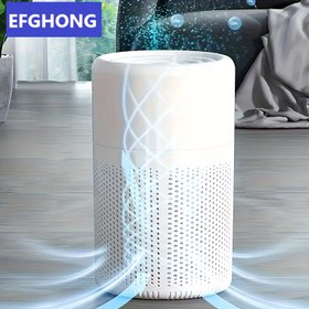 Resim 1 adet EFGHONG Kompakt HEPA Hava Temizleyici Kokulu Sünger ile - USB Güçlü, Sessiz Çalışma, Ev, Ofis, Yatak Odası ve Araba için Beyaz Silindirik Tasarım - Toz, Polen, Evcil Hayvan Tüyü ve Kötüler Filtreler 