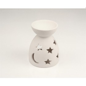 Resim Buhurdanlık Gece | Seramik Bisküvi Boyanabilir Obje (Ham Ürün) 