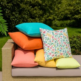 Resim Jardin Dokuma Pamuk Kırlent Kılıfı - 55x55 cm / İç Yastık Dahil 