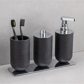 Resim System Diş Fırçalığı/Sıvı Sabunluk Siyah/Krom Renk 206X89X170 Mm 
