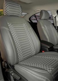 Resim Volvo S40 2004-2012 ile Uyumlu Lüx Deri Oto Koltuk Kılıfı Ön Arka Takım Exclusive FÜME 