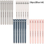 Resim 24 adet Sevimli Karikatür Hayvan Silinebilir Jel Kalemler - 0.35mm Doldurulabilir Yıkanabilir Jel Kalemler (Domuzlar, Kediler, Ayılar) Okul Malzemeleri için, Mavi Mürekkep, Plastik Sap, Orta Uç, Sevimli Kalemler, Okul Kırtasiyesi, Oynak Tasarım, Dayanıklı Yazma Aracı 