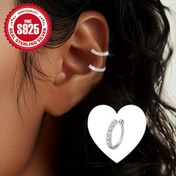 Resim Okula Dönüş Stil Rehberi: S925 Gümüş Kulak Klipsleri, Sentetik Zirkon Taşlı, Hipoalerjenik & Minimalist Tasarım, 0.8g (Delme Gerekmez), Gençler İçin 