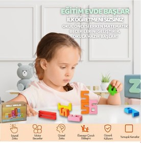 Resim Eğitici Oyuncak Montessori Ahşap Sayı Blokları 3 4 5 Yaş Okul Öncesi Matematik & Yapı Seti 