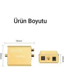 Resim Koaksiyel Toslink Optik To 3.5mm Rca Analog Ses Çevirici 