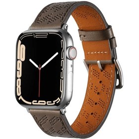Resim Ardemix Watch Ultra 49mm Uyumlu Krd-76 Pu Deri Kordon Strap Kayış Clo- Gri 
