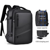 Resim 1 adet HUABUPS Genişleyebilen Seyahat Sırt Çantası USB Şarj Portlu, 39.62 cm Laptop Sırt Çantası Erkekler & Kadınlar için, Çok Bölmeli Yüksek Kaliteli İşçi Sırt Çantası, Yayılabilir Tasarım & Dolgulu Askılar - Noel, Sevgililer Günü, Şükran Günü İçin İdeal Hediye, Dayanıklı Fermuarlı Bölümler, Çalışma Çantası, Profesyonel Tarz, Sağlam Yapı, Sık Séyahat Edenler İçin 