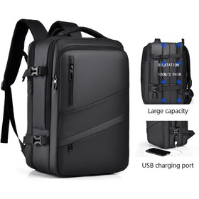 Resim 1 adet HUABUPS Genişleyebilen Seyahat Sırt Çantası USB Şarj Portlu, 39.62 cm Laptop Sırt Çantası Erkekler & Kadınlar için, Çok Bölmeli Yüksek Kaliteli İşçi Sırt Çantası, Yayılabilir Tasarım & Dolgulu Askılar - Noel, Sevgililer Günü, Şükran Günü İçin İdeal Hediye, Dayanıklı Fermuarlı Bölümler, Çalışma Çantası, Profesyonel Tarz, Sağlam Yapı, Sık Séyahat Edenler İçin 