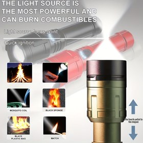 Resim 1 adet ultra parlak ateşlenebilir el feneri - daha ince lens odaklama, uzun pil ömrü ile mobil power bank olarak kullanılabilir, doğa hayatta kalma keşfi ve kamp ekipmanı için uygun 