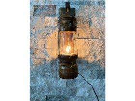 Resim El Yapımı Ahşap Gemici Feneri 