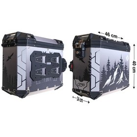 Resim Gp Kompozit Dsn05 Universal 40 Lt X 2 Desenli Alüminyum Motosiklet Yan Çanta Seti 