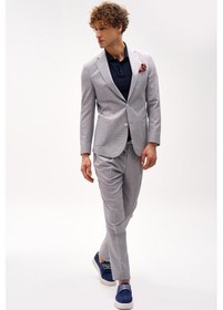 Resim Erkek Bej Slım Fıt / Dar Kalıp Mono Yaka Takım Elbise-16422 Bej 