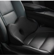 Resim Araba Koltuğu Bel Desteği Yastığı Bellek Köpük Nefes Alabilir Yorgunluğu Giderir Bel Yastığı - Siyah 