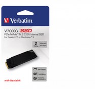 Resim Verbatim 2TB i7000G 7000MB - 6500MB Playstation 5 Uyumlu M2 NVMe PCIe Gen 4 SSD 