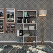 Resim Kenzlife kitaplık firuze 150*090*20 cvz duvar rafı 