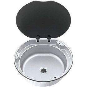 Resim Thetford Cam Kapaklı Evye 40x40cm - Yuvarlak-1538 