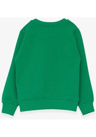 Resim Breeze Erkek Çocuk Sweatshirt Yazı Baskılı 2-6 Yaş, Yeşil-yeşil Yeşil 