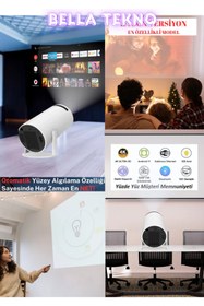 Resim BellaThec Taşınabilir Android Projeksiyon Cihazı | HDMI ve USB Girişli, Dahili Wifi ile Full Bağlantı 