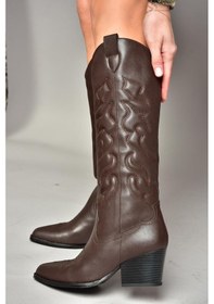 Resim Fox Shoes T296815009 Kahverengi Kovboy Model Kadın Çizme Kahverengi-suni Deri Kahverengi 