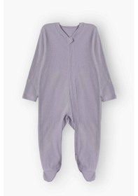 Resim Luess Unisex Bebek %100 Pamuklu Rahat Kalıp Mevsimlik Tulum - Lila 0-3 Ay 6-9 Ay Lila 