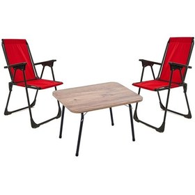 Resim Exent 45x60 Katlanır Masa + 2 Adet Kamp Sandalyesi, Çift Dikişli 120 Kg Kapasiteli-2kır-atl Çok Renkli 