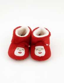 Resim Kiçi Kaydırmaz Taban, Organik, Pamuk Astarlı, Terletmez, Üşütmez Yılbaşı Temalı Bebek Panduf 