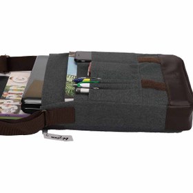 Resim bizoon Dikey Omuz Askılı Postacı Çanta X353 - Su Geçirmez Çok Bölmeli Şık Erkek Çantası Günlük/Ofis 