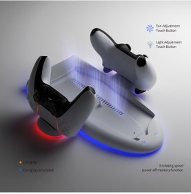 Resim STARX PS5 Slim Işıklı Rgb Fanlı Şarj Stand Dock 