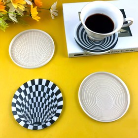 Resim Güneşli Gökyüzü Silikon Reçine Kalıpları - Optik Yanılsama & Geometrik Spiral Desenler, Yuvarlak Bardak Altlığı Döküm Kiti DIY El İşleri & Masa Süslemeleri için, Epoksi Reçine Projeleri için İdeal 