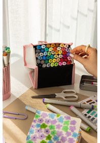 Resim 48 Li Çift Uçlu Alkol Bazlı Marker Kalem Seti Brush + Chisel 48'li 