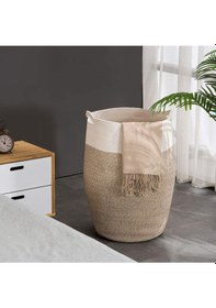 Resim Mavaux Themis Çamaşır Sepeti, Kirli Elbise Sepeti, Hasır Pamuk Halat Uzun Çamaşır Sepeti, Ev Dekoru Jütbeyaz 