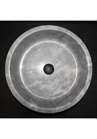 Resim Gri Mermer Silindir Lavabo 