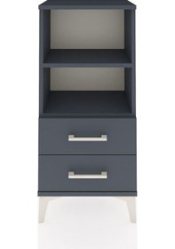 Resim Arges Komodin 2 Raflı 2 Çekmeceli 44x30x96 Antrasit-antrasit Antrasit 