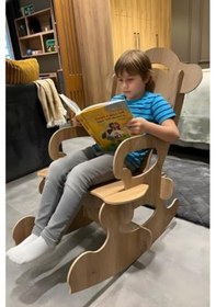 Resim Arion %100 Mdf Sallanabilir Ve Dayanıklı Çocuk Sandalyesi Ahşap Renk Acı Kahverengi 