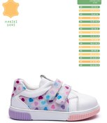 Resim Beyaz Pembe Kalpli Hakiki Deri Ortopedik Kız Çocuk Spor Ayakkabı Sneaker 