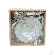 Resim Kutulu Ve Kelebek Pleksili 6,5cm Epoksi Magnet, Gümüş-1 Adet Gümüş 