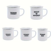 Resim 11 Oz Eğlenceli Baskılı Emaye Su Bardağı Kahve Kupası El Yapımı Emaye İşaretli Soğuk İçecek Bira Bardak Hediye Kupa 