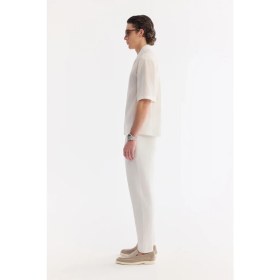 Resim AVVA Erkek Beyaz Apaj Yaka Jakarlı Soft Touch Kısa Kollu Comfort Fit Gömlek A61Y2053 