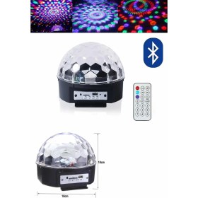 Resim Nemere Küre Disko Topu Müzik Çalar Renkli Lazer Işıklı Bluetooth Disko Parti Işığı Kumandalı Nem 