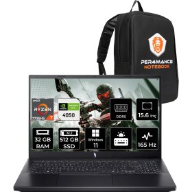 Resim Acer Nitro V 15 Amd Ryzen 7 7735HS 32GB 512GB SSD RTX4050/6GB 75W 15.6" Fhd 165Hz Windows 11 Home Taşınabilir Bilgisayar & Per4 Çanta NHQSGEY004P357 