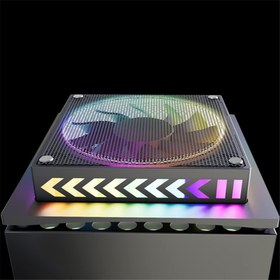 Resim Xbox Serisi X için Soğutma Fanı, Konsol için RGB LED Işıklı Harici Soğutucu/Anti Toz Metal Net Fan Soğutma Sistemi 