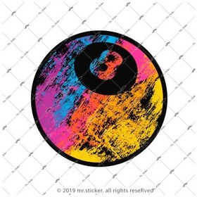 Resim Msl129 Eight Ball Bilardo Topu Sticker 