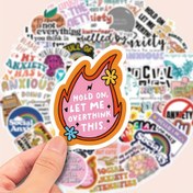 Resim 50 adet Kaygı Farkındalığı Su Geçirmez Stickerlar Bilgisayarlar, Cep Telefonları, Defterler, Su Bardakları, Kasklar, Gitarlar ve Bagajlar için Dekorasyon 