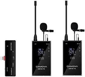 Resim CKMOVA UM100 Kit-6 Ultra Kompakt İphone IOS için 1 Alıcı 2 vericili UHF Kablosuz Yaka Mikrofon Seti 