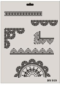 Resim Mey İthalat Rich Dantel Seri Dn-919 Stencil 35x25 Cm Diğer 