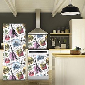 Resim Paris Buzdolabı, Bulaşık Makinesi ve Ocak Arkası Set Yapışkanlı Folyo 0037 