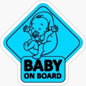 Resim TSC Uyarı Arabada Bebek Var Sticker Oto Etiket 18CM MD19 
