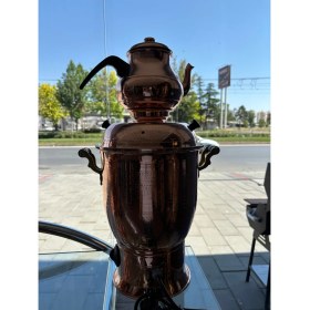 Resim Bakır Elektrikli Semaver, Şık ve Dayanıklı Ev Kullanım Ürünü 