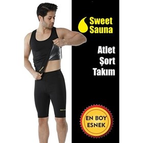 Resim Sweet Sauna Ince Beden Erkek Atlet Şort Takım Unisex Sweet Sauna Termal 